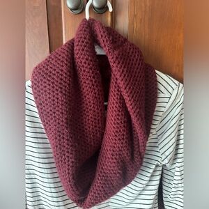 Burgundy Knitted Infinity Scarf